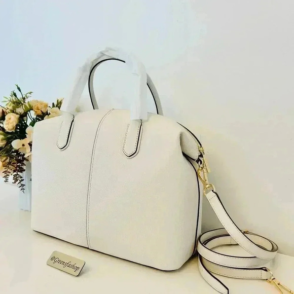 Michael Kors Purse Hyde Large Pebbled Leather Satchel - Picture 4 of 9